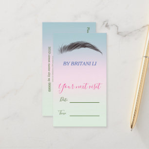 Salón de brotes de microblading,tarjeta de cita de