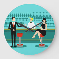 Salón de cócteles Retro Reloj de pared acrílico