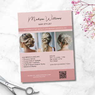 Salón de Estilista de Cabello 3 Fotos Volante QR R