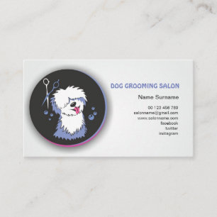 Salón de la preparación del perro de la tarjeta de