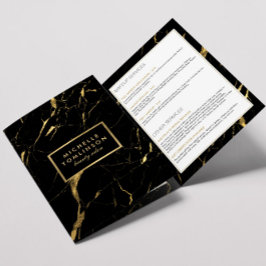 Salon de mármol negro y dorado o folleto de produc