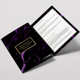 Salon de mármol negro y morado o folleto de produc
