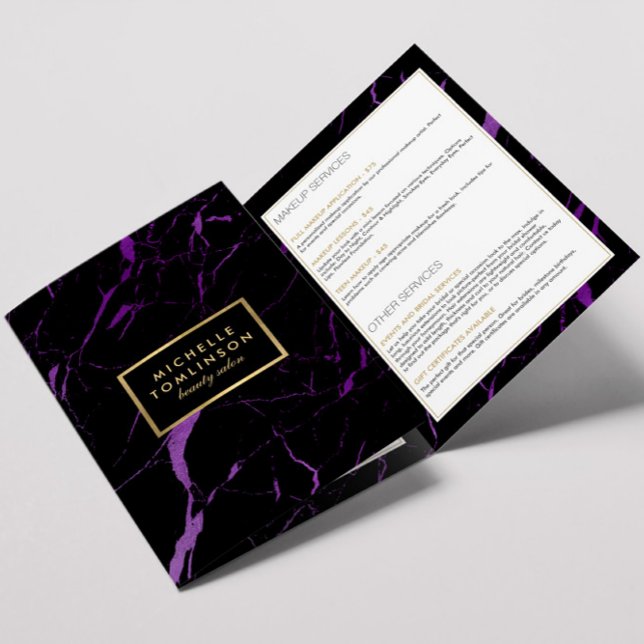 Salon de mármol negro y morado o folleto de produc (Subido por el creador)