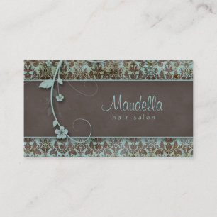 Salón de pelo floral de la tarjeta de visita del