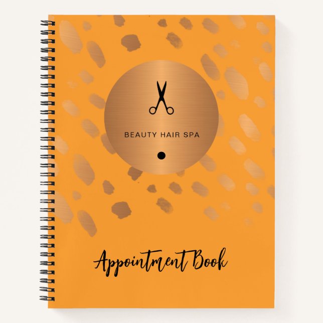 Salón de pelo moderno libro de citas personalizado (Anverso)