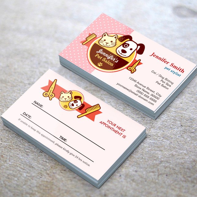 Salón de Spa mascota - Tarjeta de cita (Subido por el creador)