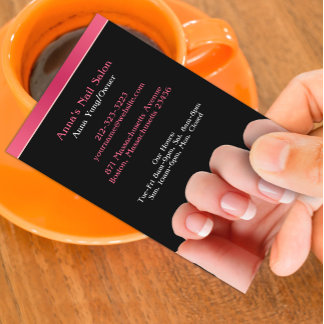 Salon de uñas con tarjeta de visita para citas
