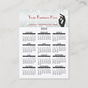 Salón del clavo del calendario de la tarjeta de