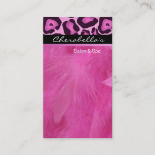 Salón del leopardo y tarjeta de visita rosados de