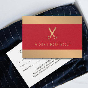 Salón Elegante Faux Gold Red Beauty Salon