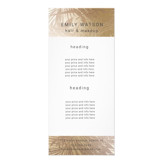 salon faux Relieve metalizado tarjetas para cremal (Frente)