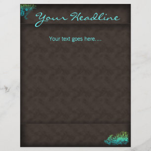 Salon Floral Flyer Turquoise Blue Green