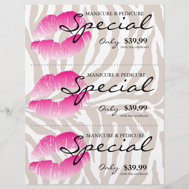 Salon Flyer Spa Litros Cebra Rosa Beige (Frente)