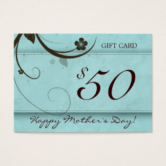 Salon Gift Card Spa Flor azul acuoso $50