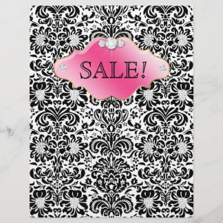 SALON Jewelry Flyer Damask Color rosa Oro BW