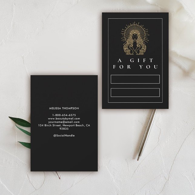 Salon Makeup Hair Nails Acaricia Regalo Black Taro (hair salon gift certificate mystical tarot celestial beauty makeup nails lashes stylist beauty)