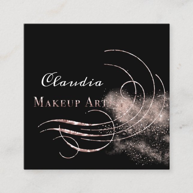 Salón maquillaje Artista Tarjeta de cita Purpurina (Anverso)