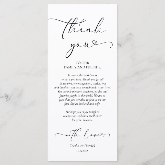 Salón Romántico De Cenas Gracias Tarjeta (Anverso)