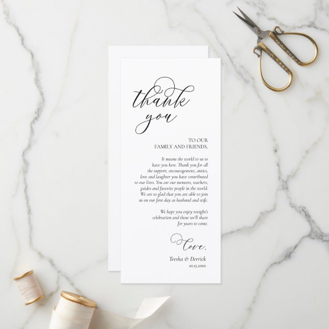 Salón Romántico De Cenas Gracias Tarjeta (Anverso/Reverso In Situ)