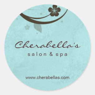 Salon spa flor pegatina agua marrón azul