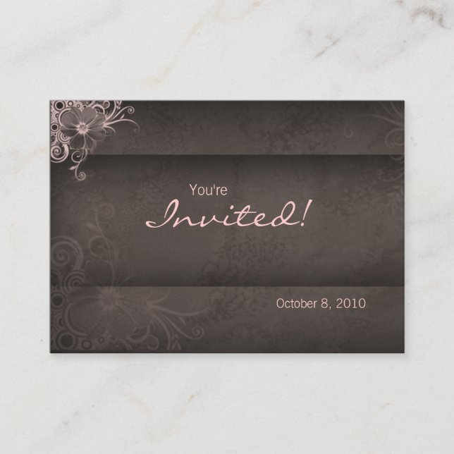 Salon spa Invitación postal marrón rosa (Anverso)