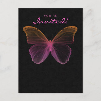 Salon Spa Mariposa Postales Invitación Rosa