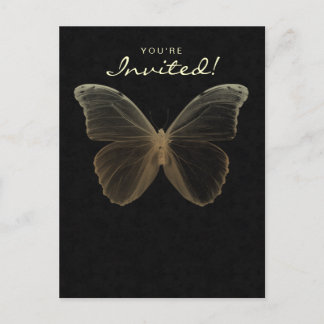 Salon Spa Mariposa Postcard Invitación Beige
