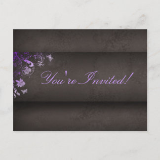 Salon Spa Mariposa Postcard Invitación púrpura
