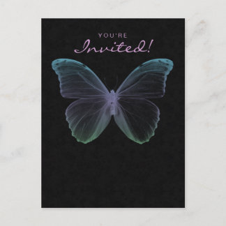 Salon Spa Mariposa Postcard Invitación Púrpura