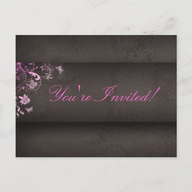 Salon Spa Mariposa Postcard Invitación rosa (Anverso)
