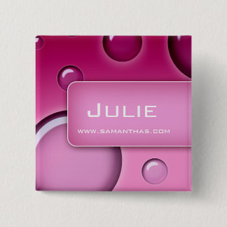 Salon Spa Nombre Etiqueta Botón Brooch Bubbles ros
