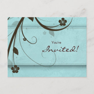 Salon Spa Postales Florales Invitación agua azul