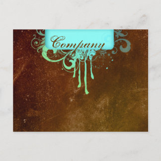 Salon Spa Postcard Invitación Grunge Blue Brown