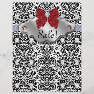 SALON Spa Xmas Flyer Flask Damask Red