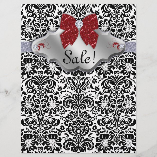 SALON Spa Xmas Flyer Flask Damask Red (Frente)