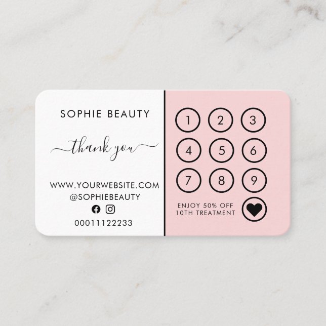 Salon Tarjeta de Lealtad Empresarial Monograma Ros (Anverso)