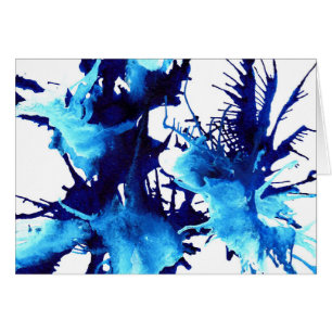 Salpicadura abstracta de acuarela azul