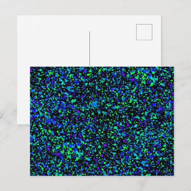 Salpicadura Azul - Tarjeta Postal (Anverso / Reverso)