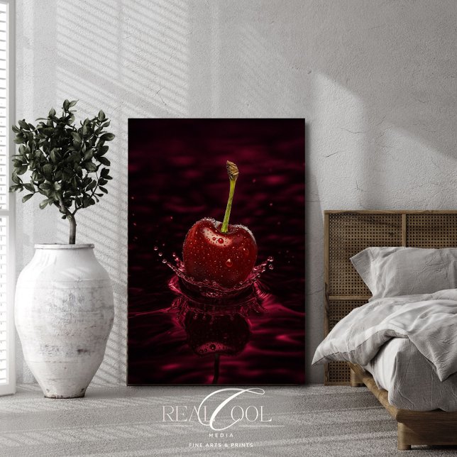 Salpicadura de cereza rojo oscuro en impresión art (Subido por el creador)