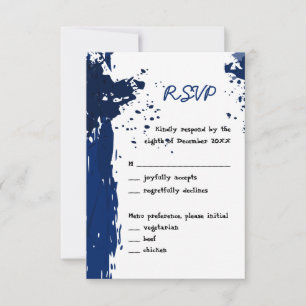 Salpicadura de pintura azul real - Invitación RSVP