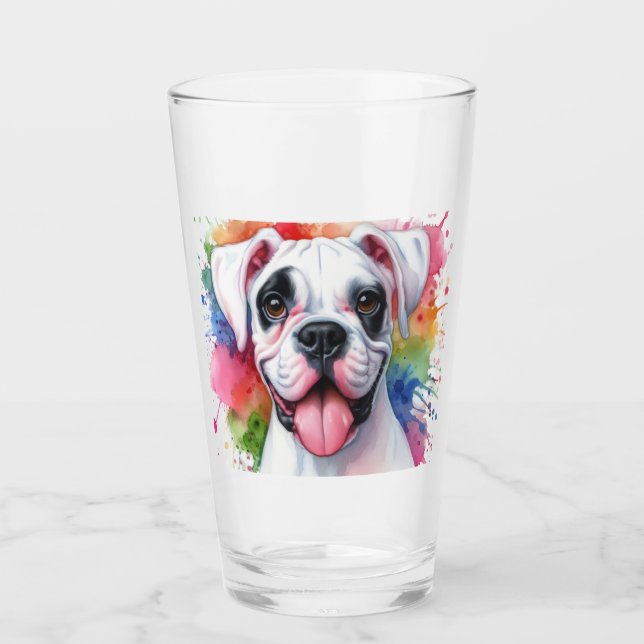 Salpicaduras de Acuarela de Perro Boxer (Anverso)