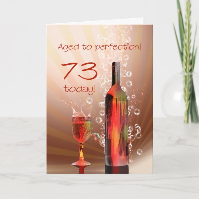 Salpicar la 73.a tarjeta de cumpleaños del vino (Anverso)