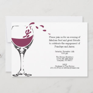 Salpicar la invitación del fiesta del Merlot