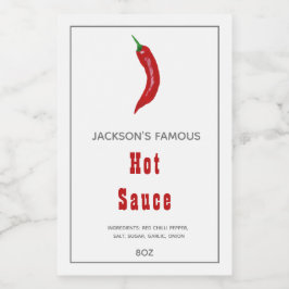 Salsa caliente casera | Etiqueta de salsa de chile