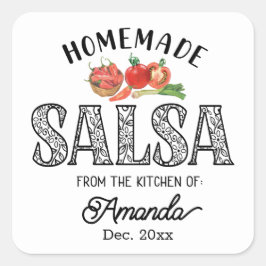 Salsa casera de la cocina de Nombre Etiqueta de fr