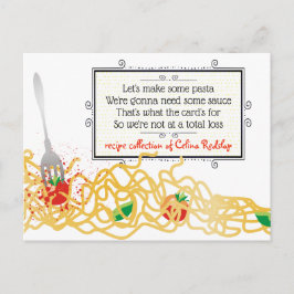 Salsa de pasta Tarjeta de receta del libro de coci