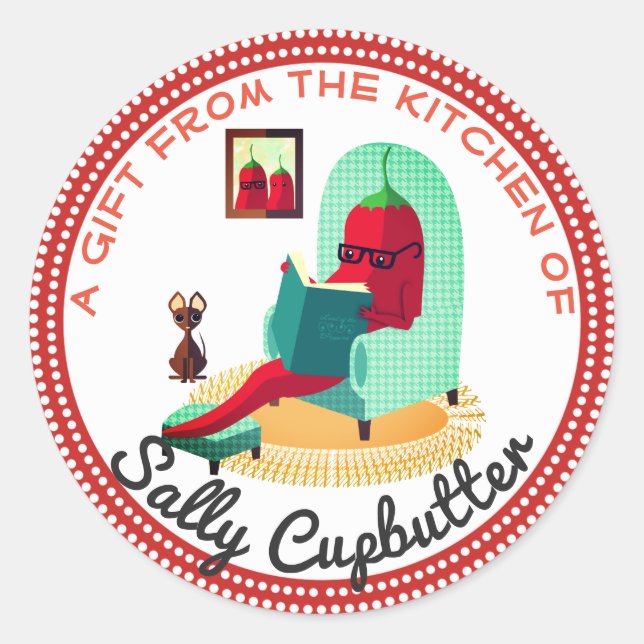 Salsa de pimienta chile de la cocina del pegatina (Anverso)