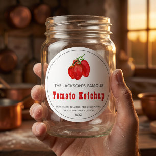 Salsa de Tomate Casera Etiqueta de Salsa
