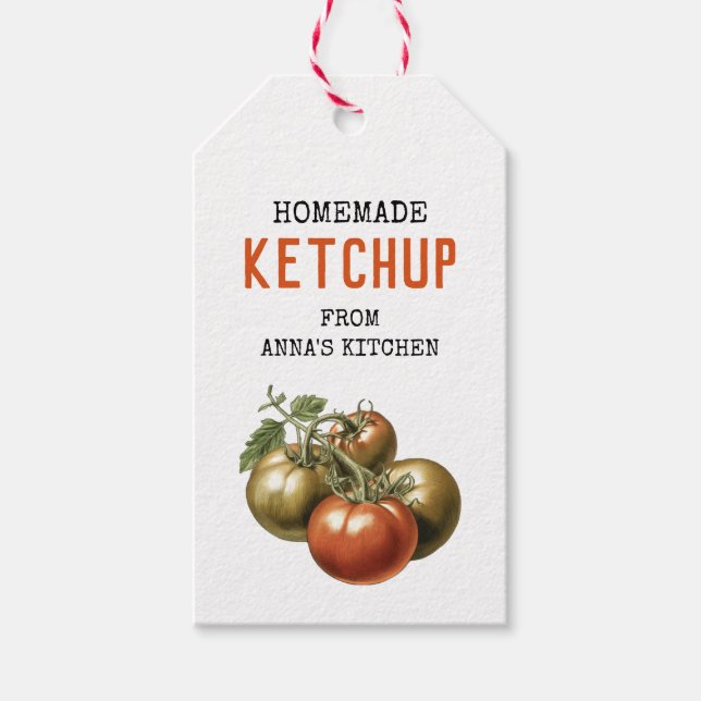 Salsa de tomate con etiqueta personalizada acuarel (Anverso)