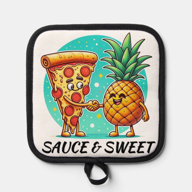 Salsa divertida y dulce Oven Mitt y Pot Holders (Anverso)